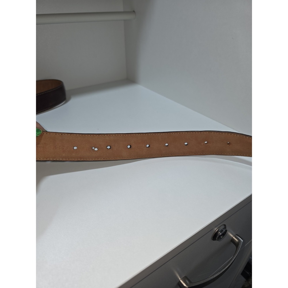 Fullum & Holt Style 06223 - Men's Brown Stitched Genuine Leather Belt-Sz 48/120 - Picture 6 of 10